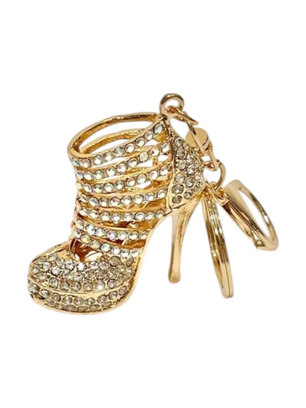 Rhinestone Crystal High Heel Boot Bag Charm Keychain NEW